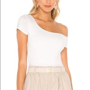 Like new! REVOLVE. Superdown Asymmetrical Felicia Bodysuit. White. Medium
